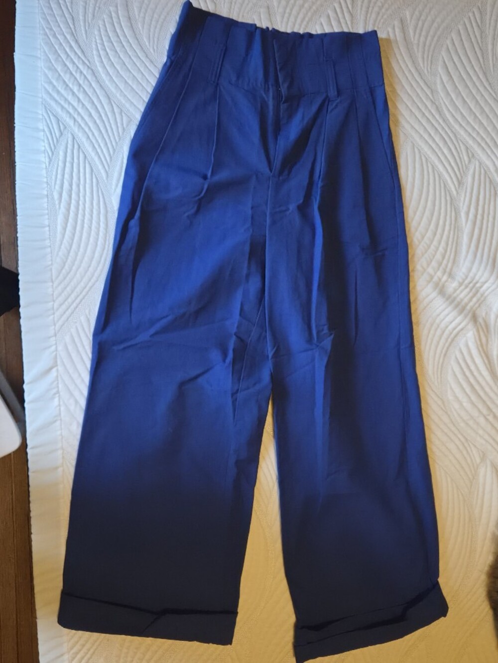 Banana Republic Blue Wide Leg Pleated Paper Bag Pant 00 Fits Larger